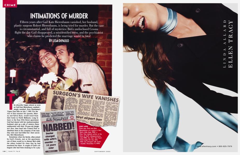 INTIMATIONS OF MURDER | Vanity Fair | September 2000
