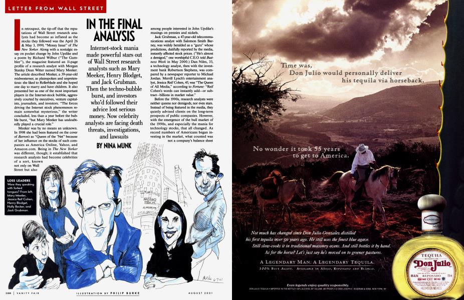IN THE FINAL ANALYSIS | Vanity Fair | August 2001