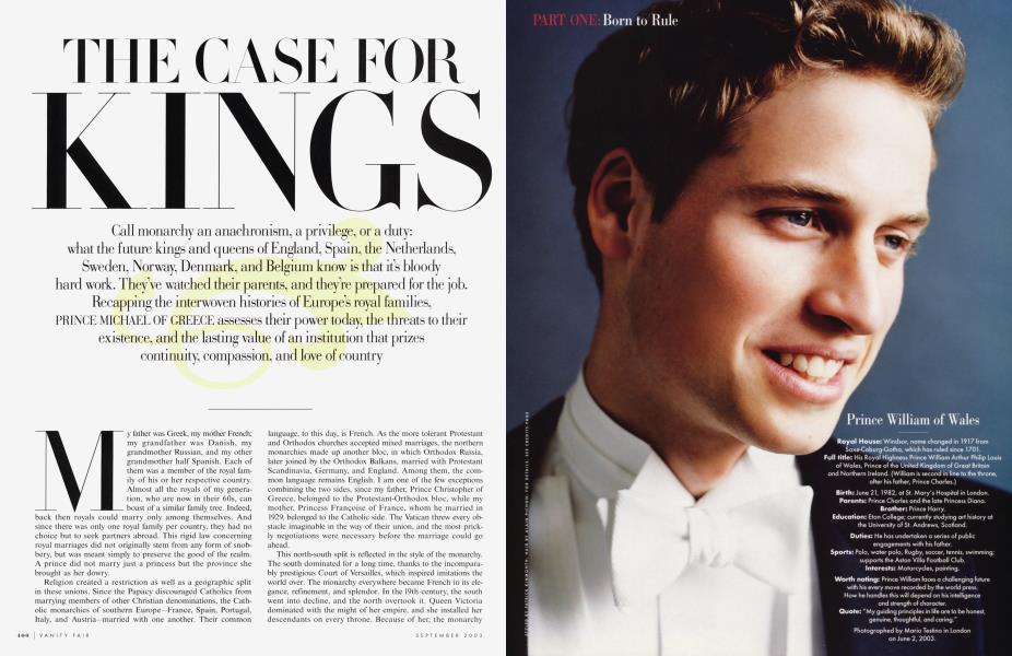 THE CASE FOR KINGS | Vanity Fair | September 2003