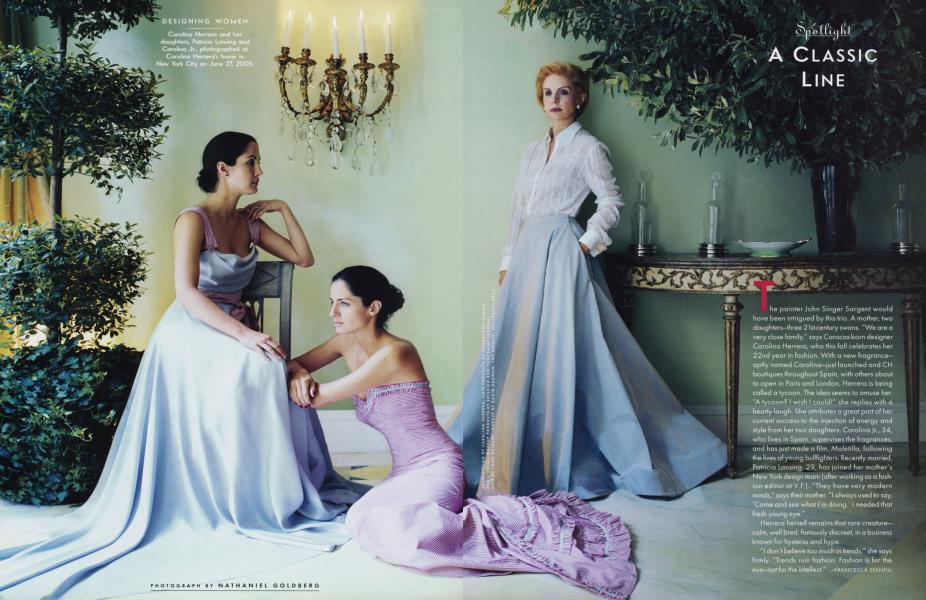 A CLASSIC LINE | Vanity Fair | October 2003