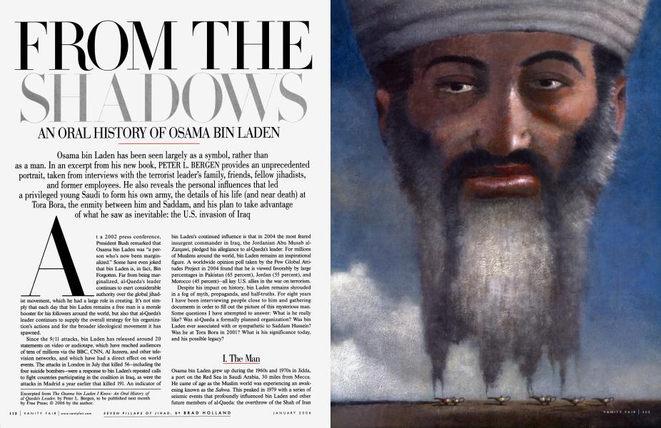 FROM THE SHADOWS AN ORAL HISTORY OF OSAMA BIN LADEN | Vanity Fair | January 2006
