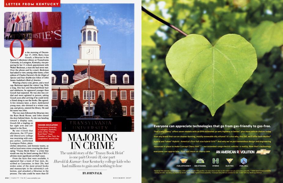 MAJORING IN CRIME | Vanity Fair | December 2007