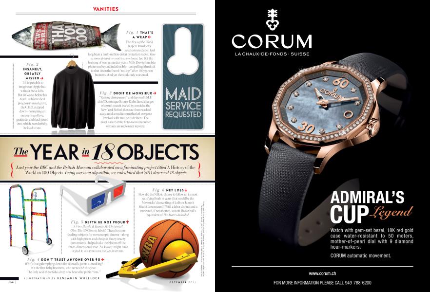 The YEAR in 18 OBJECTS | Vanity Fair | December 2011