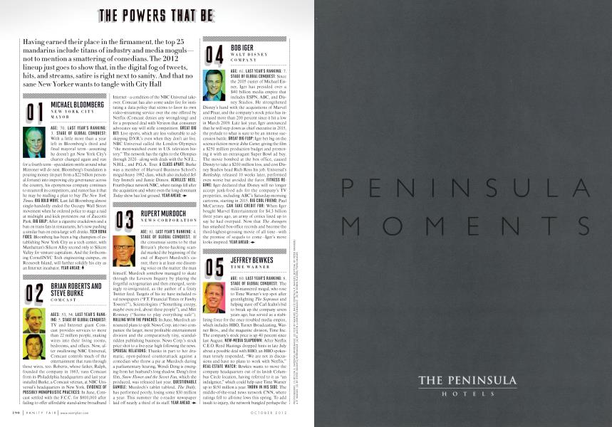 THE POWERS THAT BE | Vanity Fair | October 2012