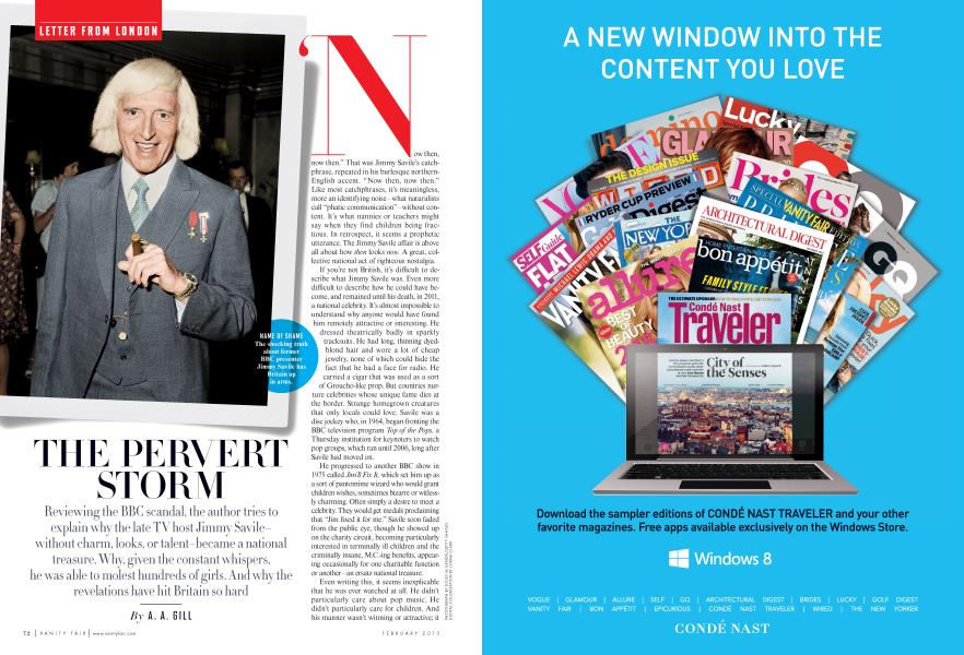 THE PERVERT STORM | Vanity Fair | February 2013