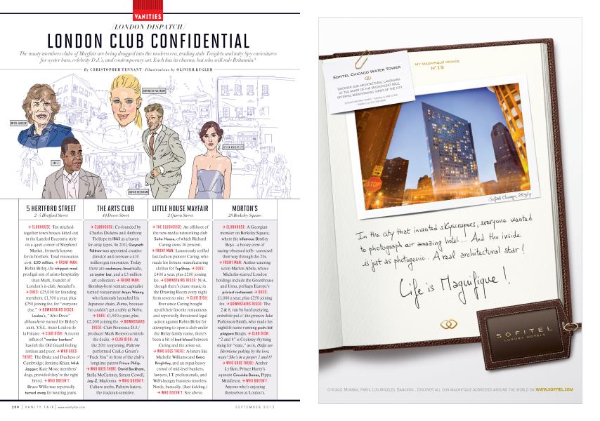 LONDON DISPATCH LONDON CLUB CONFIDENTIAL | Vanity Fair | September 2013