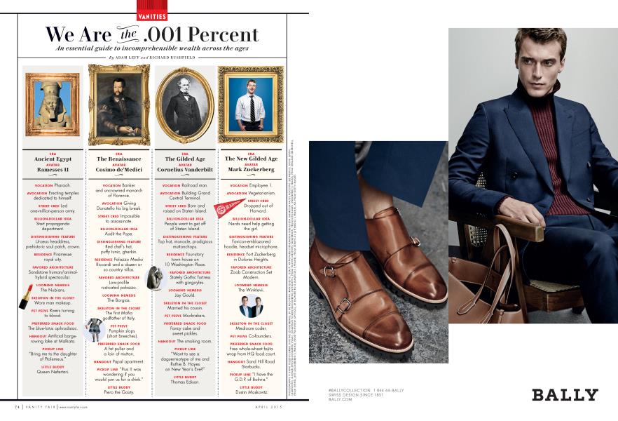 We Are the .001 Percent | Vanity Fair | April 2015