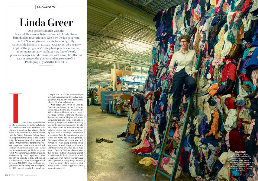 Linda Greer | Vanity Fair | September 2015