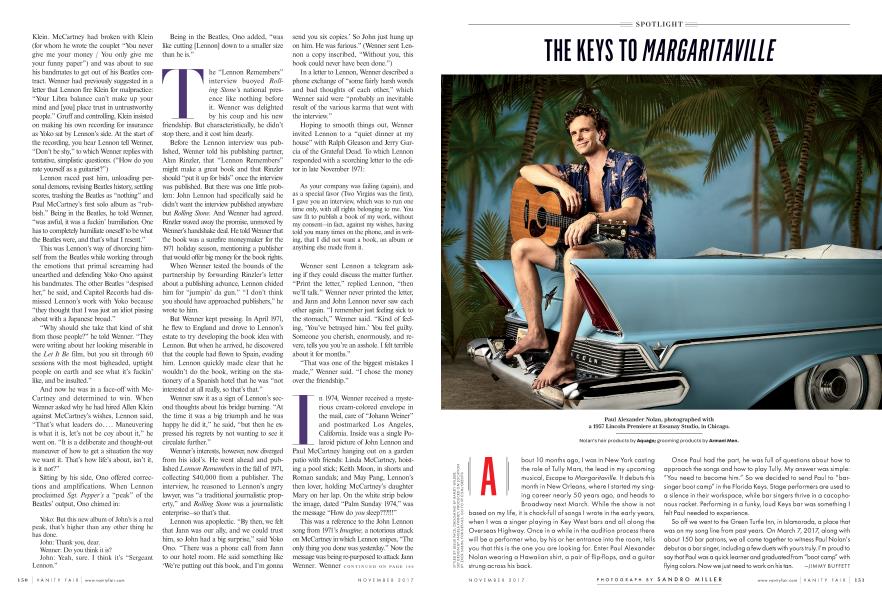THE KEYS TO MARGARITAVILLE | Vanity Fair | November 2017