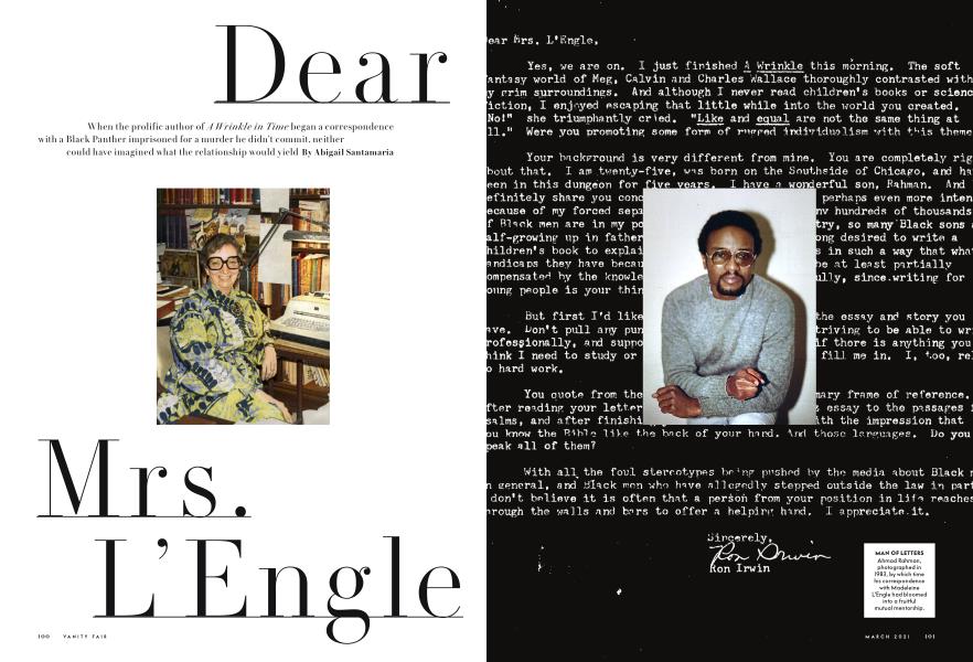 Dear Mrs. L’Engle | Vanity Fair | March 2021