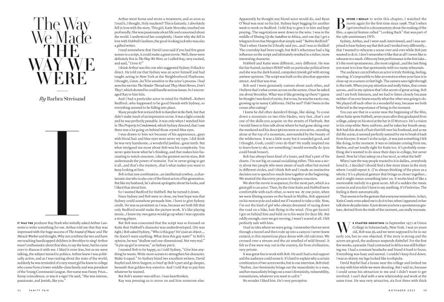 The Way We Made THE WAY WE WERE | Vanity Fair | November 2023