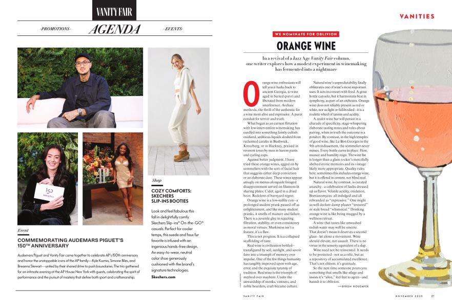 WE NOMINATE FOR OBLIVION: ORANGE WINE | Vanity Fair | NOVEMBER 2025