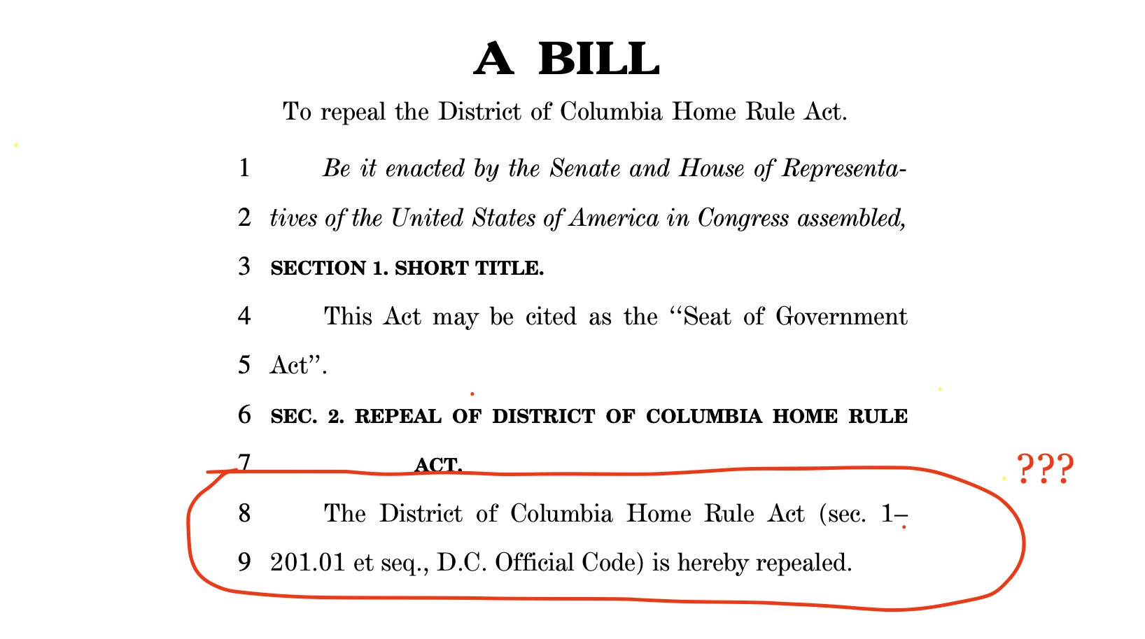 The New Bill to Repeal DC Home Rule Is One Sentence Long - Washingtonian