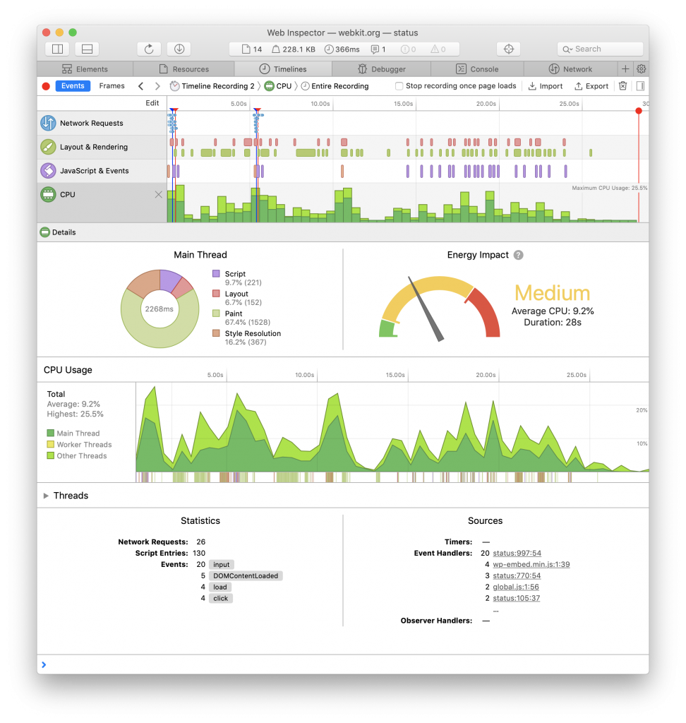 CPU Timeline in Web Inspector | WebKit