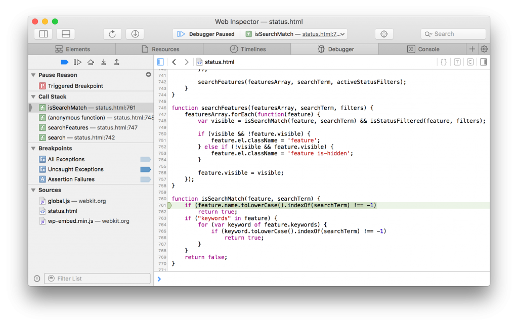 JavaScript Debugging Improvements | WebKit