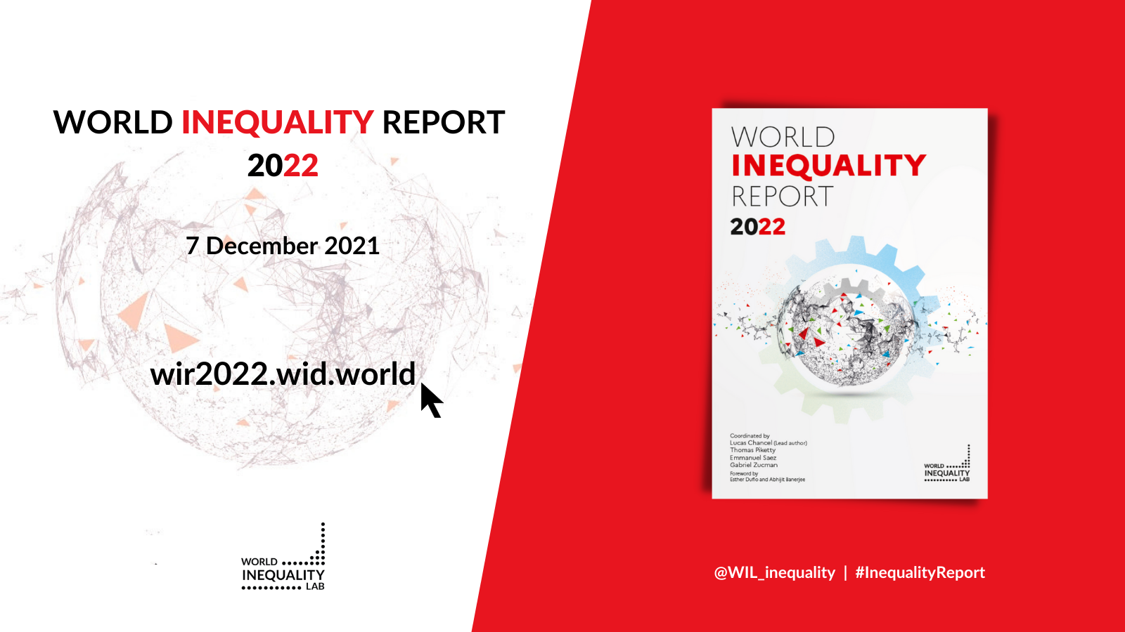 The World #InequalityReport 2022 presents the most up-to-date & complete data on inequality worldwide: 💵 global wealth🌍 ecological inequality💰 income inequality since 1820♀ gender inequality