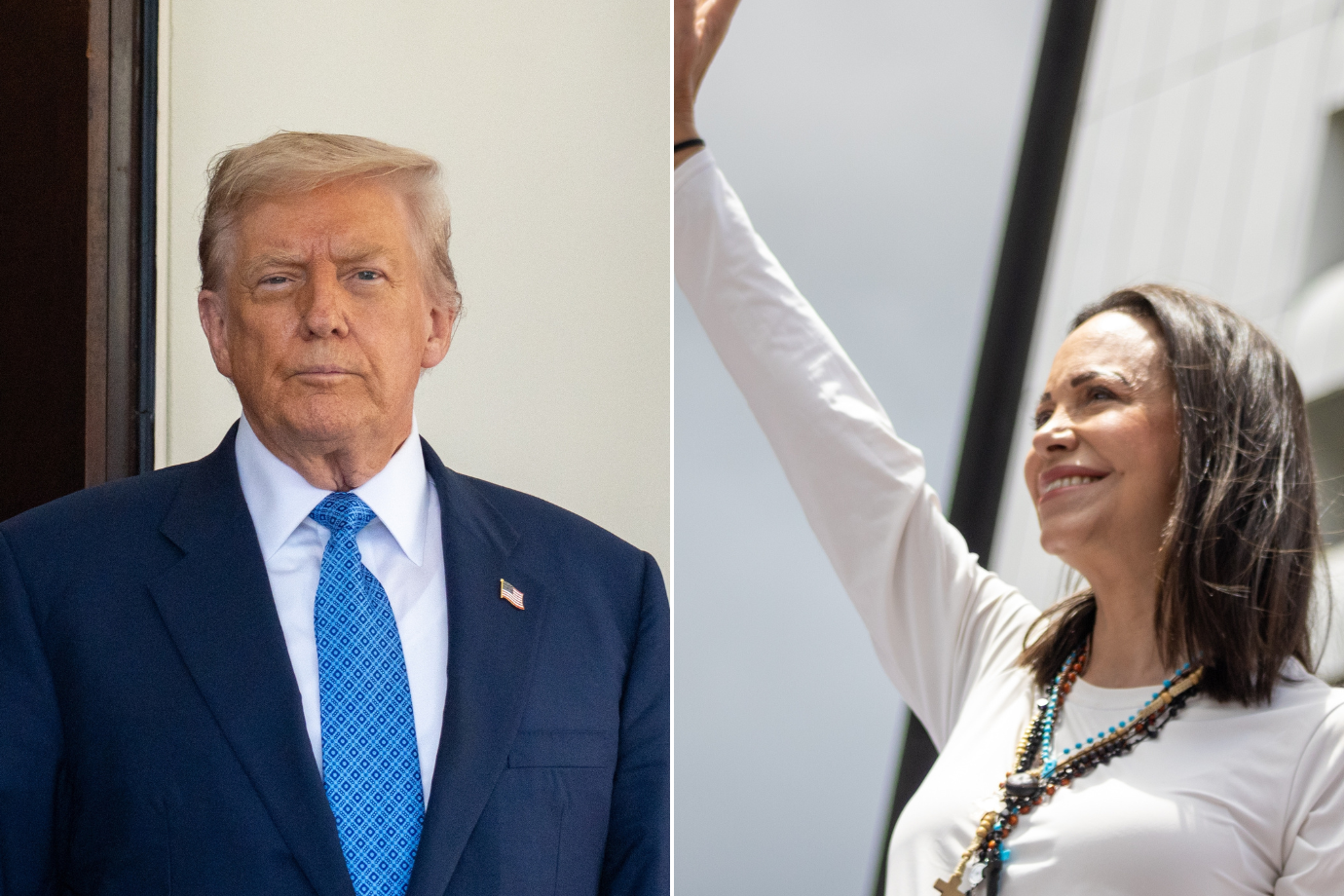 Maria Corina Machado meets with US president Donald Trump