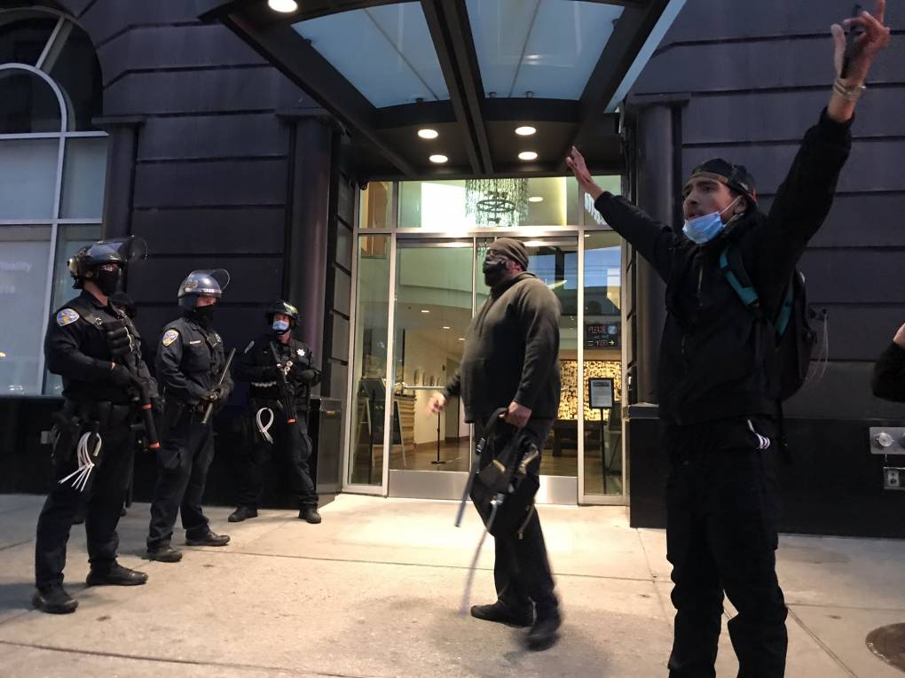 Protests Begin Peacefully But Take Destructive Turn in San Francisco on Saturday | KQED