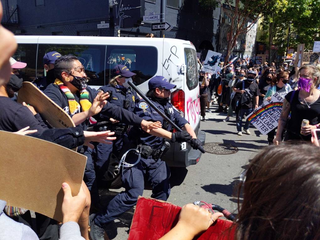 Police Raise Batons at SF Pride Marchers, Oakland Passes Torch in Solidarity | KQED