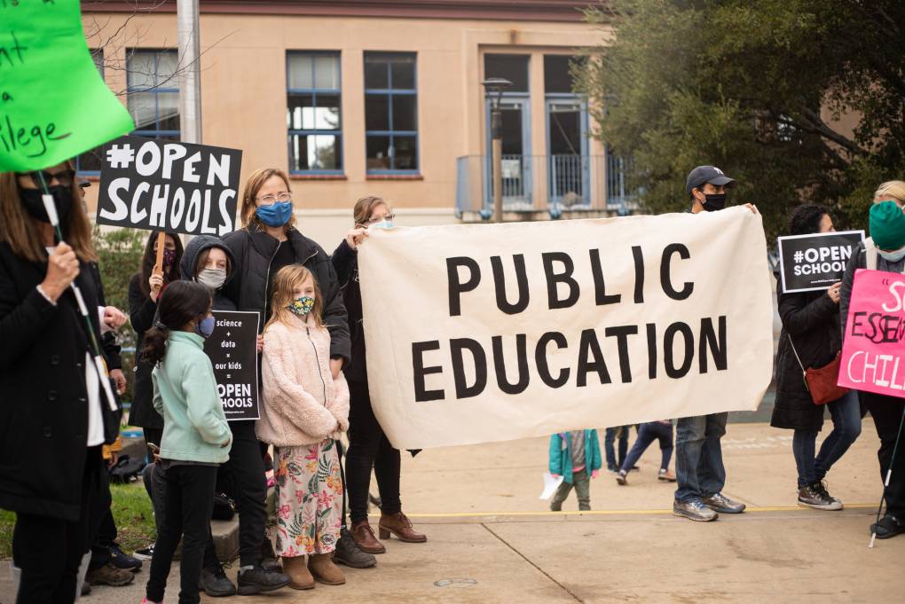 Parents Unite From All Over California to Press for Reopening Schools. Unions Are Pushing Back | KQED