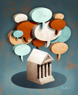 Center Stage for the First Amendment: Protecting Controversial Speech Shows a Libertarian Bent