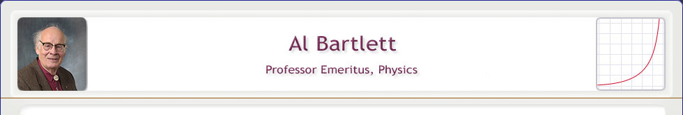 CU's Al Bartlett To Give Renowned Talk On Exponential Growth Feb. 26 - press release about Al Bartlett
