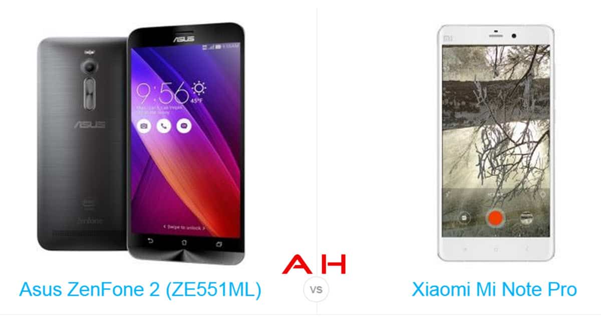 Phone Comparisons: ASUS ZenFone 2 vs Xiaomi Mi Note Pro 4G LTE