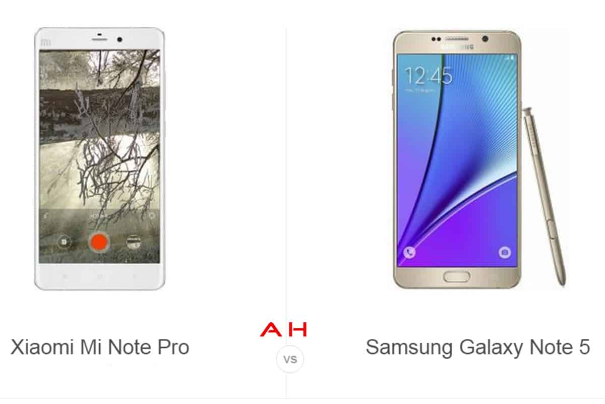 Phone Comparisons: Xiaomi Mi Note Pro 4G vs Samsung Galaxy Note 5