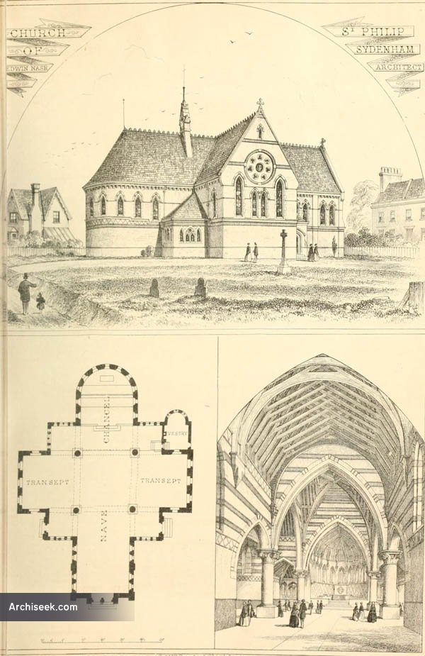 1865 - Church of St. Philip, Sydenham, London - Lost London - Archiseek.com
