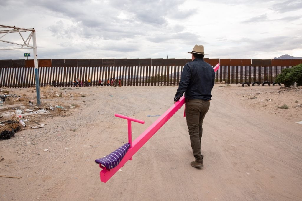 Rael San Fratello turns the U.S.–Mexico border into a joyous seesaw playground