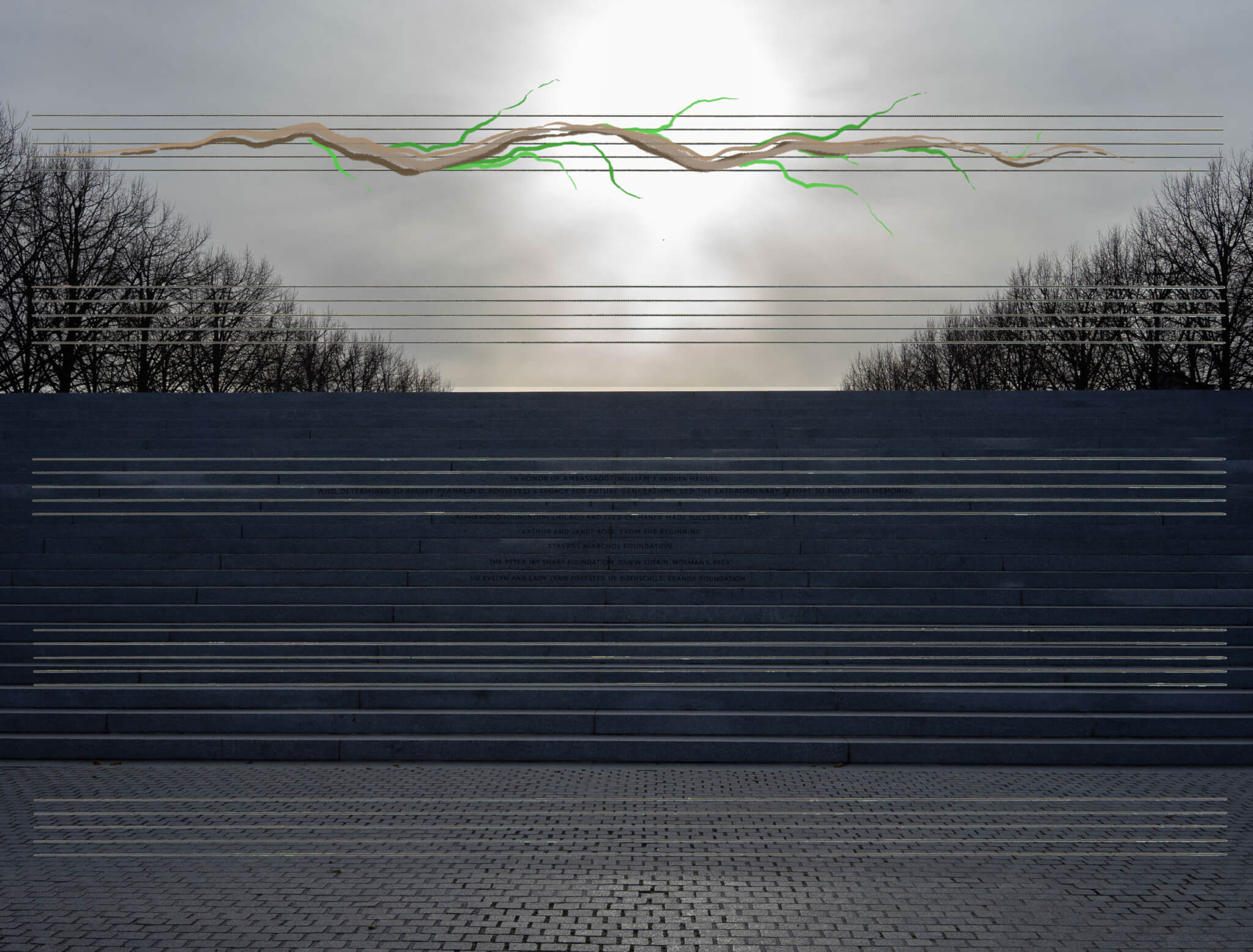 Hans Rosenström hides voices in the trees at FDR Four Freedoms Park
