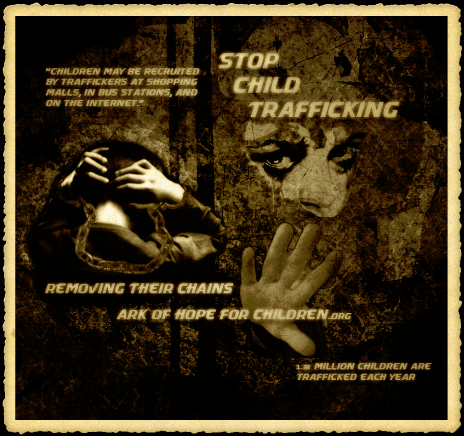 What are the statistics on human trafficking of children?