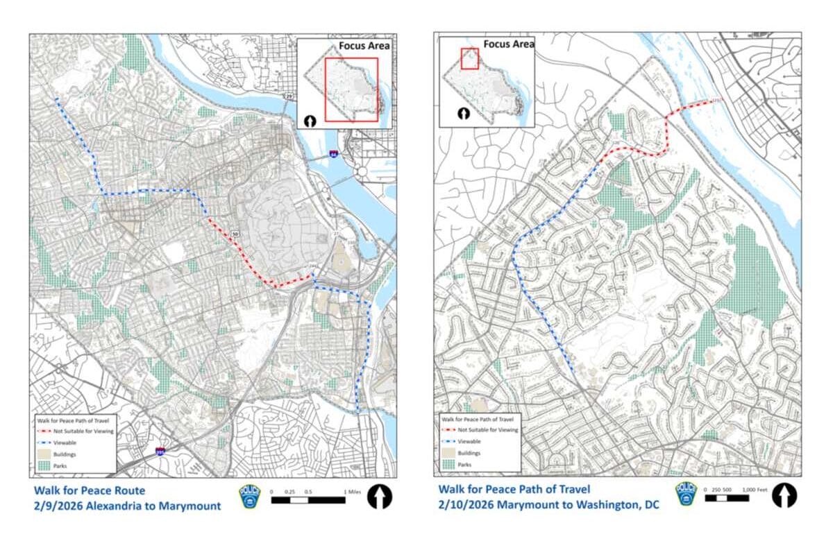 Walk for Peace brings rolling road closures to Arlington on Monday and Tuesday | ARLnow.com