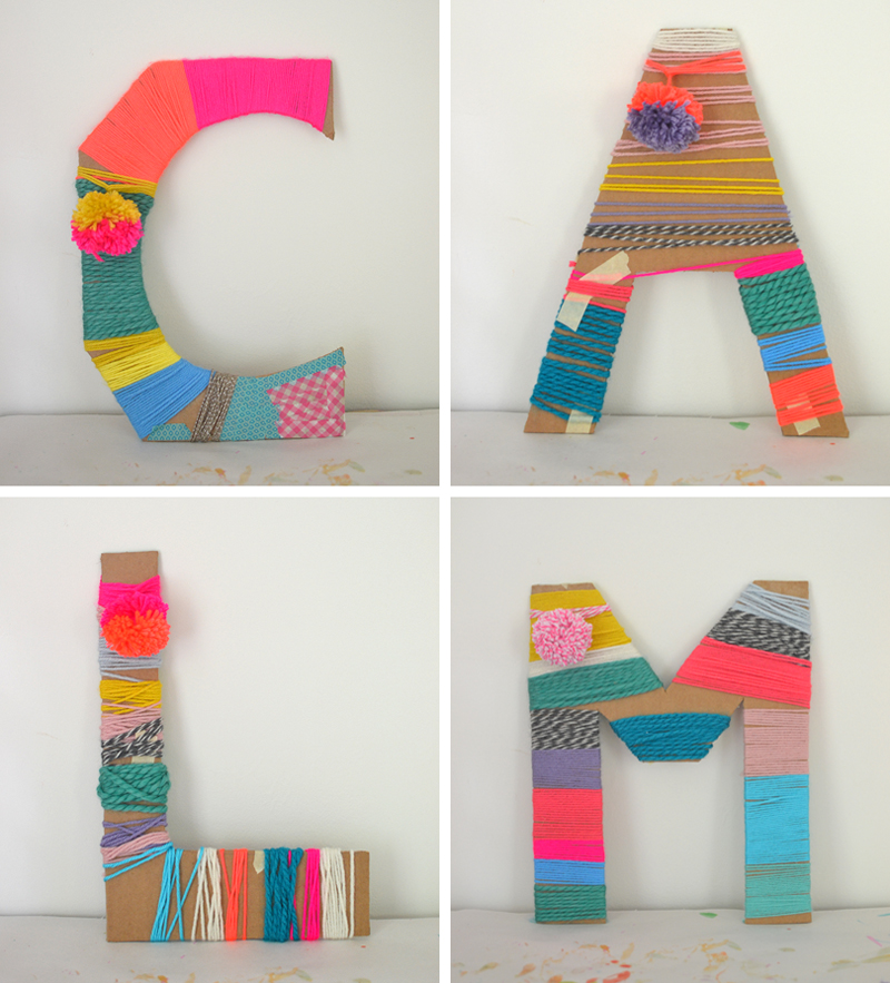 Yarn Wrapped Cardboard Letters - ARTBAR