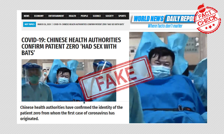 Fake News Site Invents Story About COVID-19 Patient Zero Having Sex With Bats | BOOM