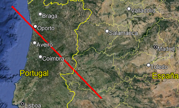 Bola de fuego enorme sobre España y Portugal