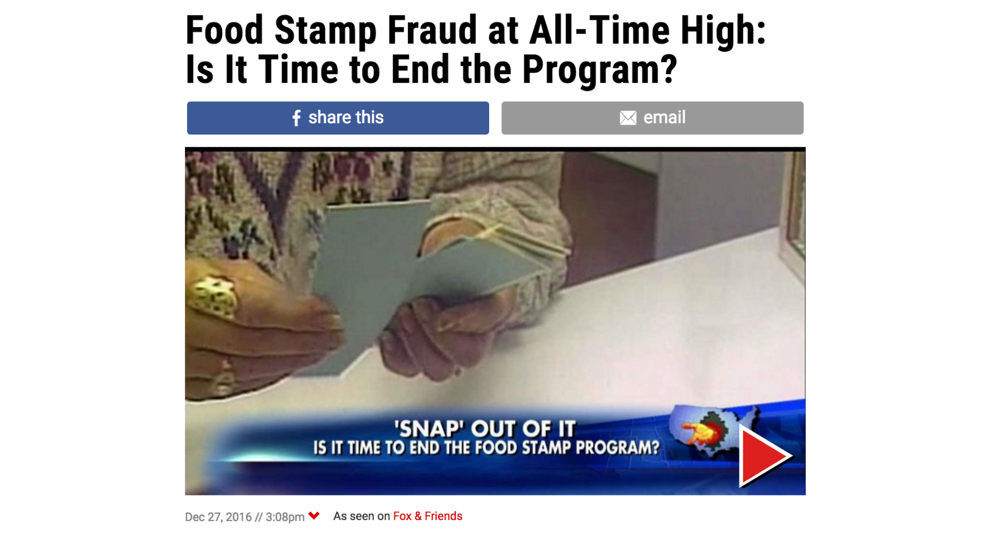 Case Study — Foodstamp Fraud
