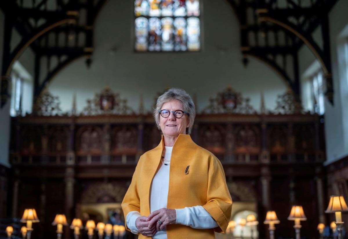 Stained glass window at Trinity College, Cambridge, honours master Dame Sally Davies