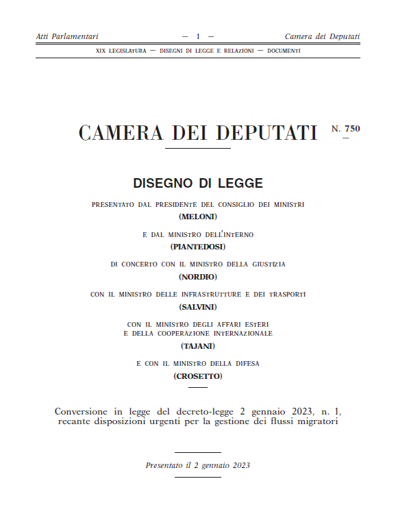 D.L. 1/2023: Disposizioni urgenti per la gestione dei flussi migratori
