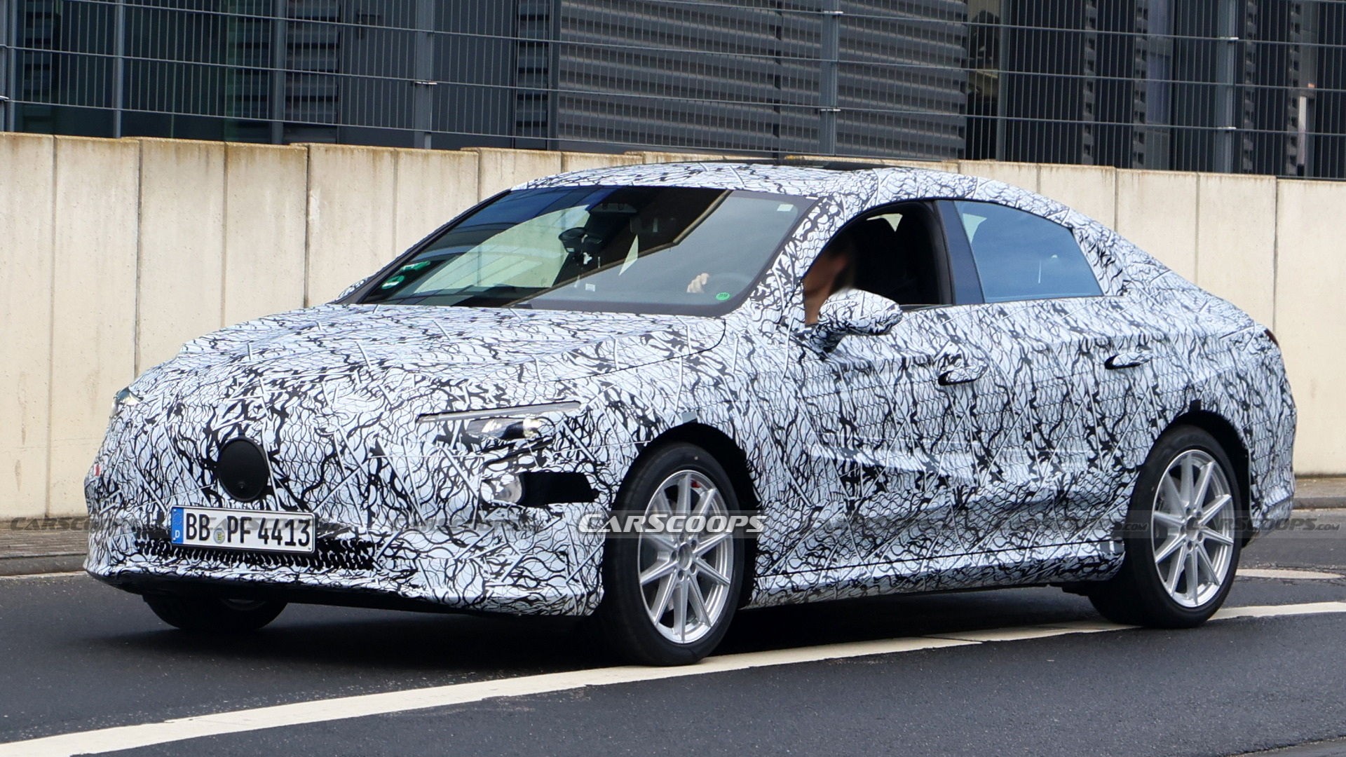 2025 Mercedes CLA EV Spied For The First Time With Production Lighting | Carscoops