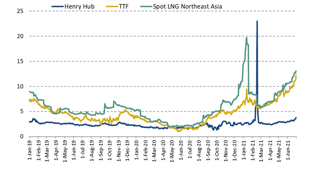 Quarterly report – Q2 2021 - International natural gas prices - Cedigaz
