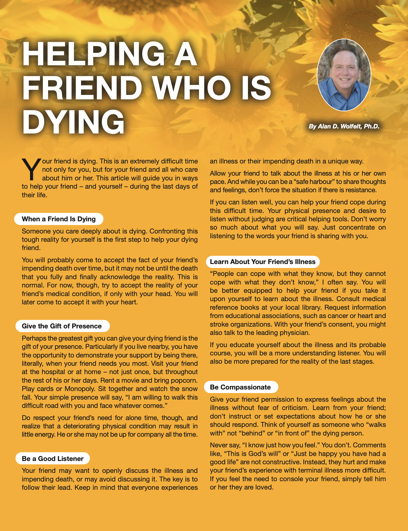 Frontline - Helping A Friend Who Is Dying - Center for Loss & Life Transition