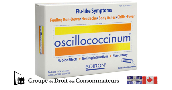 Boiron - produit homéopathique Oscillo - recours collectif national | Recours Collectif Canadiens de Groupe de Droit des Consommateurs