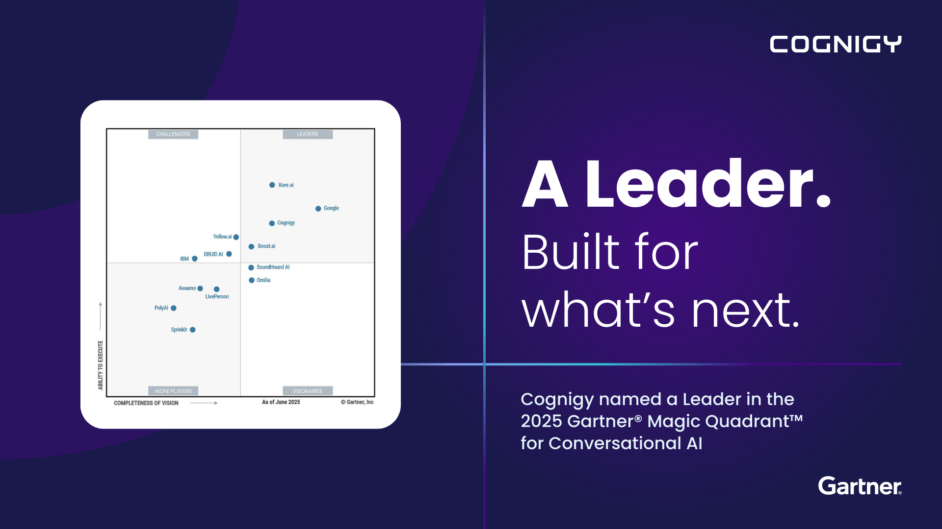 Cognigy is named a Leader in the 2025 Gartner® Magic Quadrant™