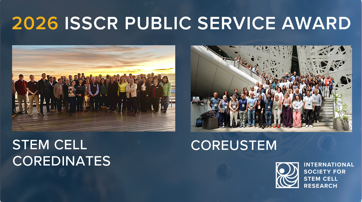 CorEUstem & COREdinates win 2026 ISSCR Public Service Award