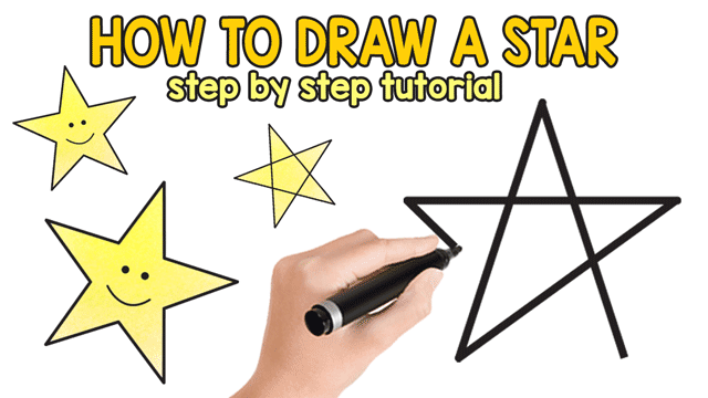 How to Draw a Star - Step by Step Drawing Tutorial for the Easiest 5 Pointed Star - Easy Peasy and Fun