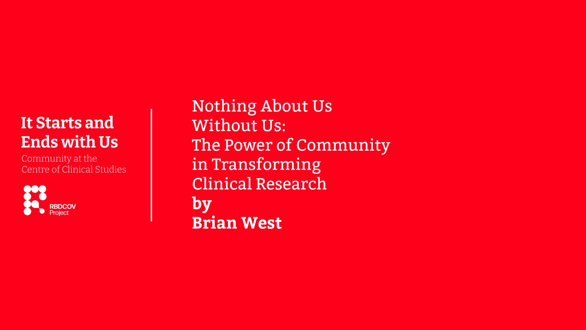 RBDCOV: It Starts and Ends with Us | Nothing About Us Without Us: The Power of Community in Transforming Clinical Research | EATG