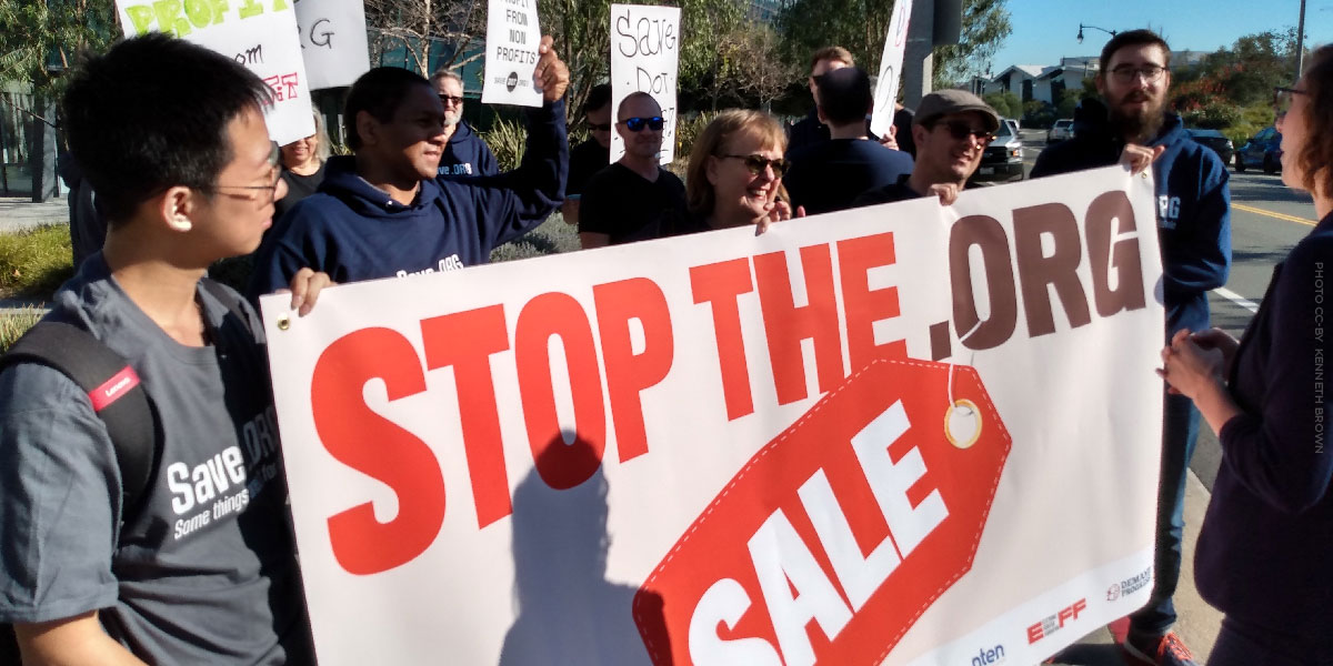 After Nonprofits Protest at ICANN, California's Attorney General Steps Into the .ORG Battle | Electronic Frontier Foundation