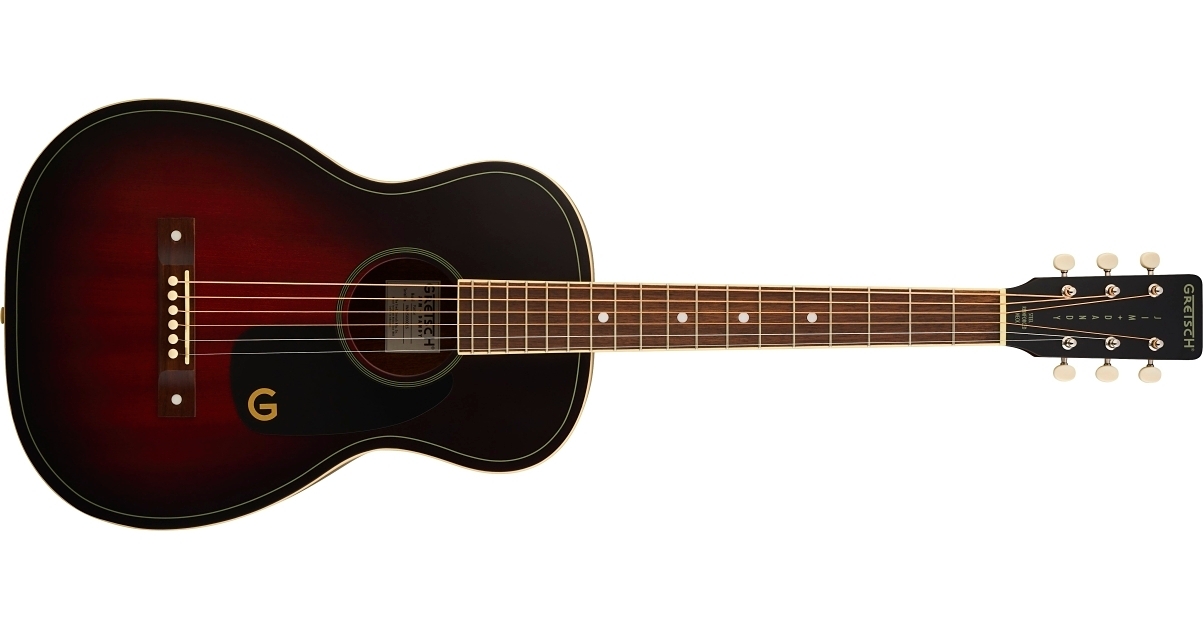 Acoustic Guitar :: Jim Dandy™ Parlor, Walnut Fingerboard, Black Pickguard, Deep Cherry Burst