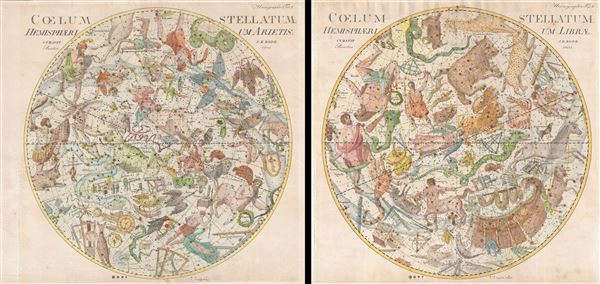 Coelum Stellatum Hemisphaerium Librae / Coelum Stellatum Hemisphaerium Arietis.: Geographicus Rare Antique Maps